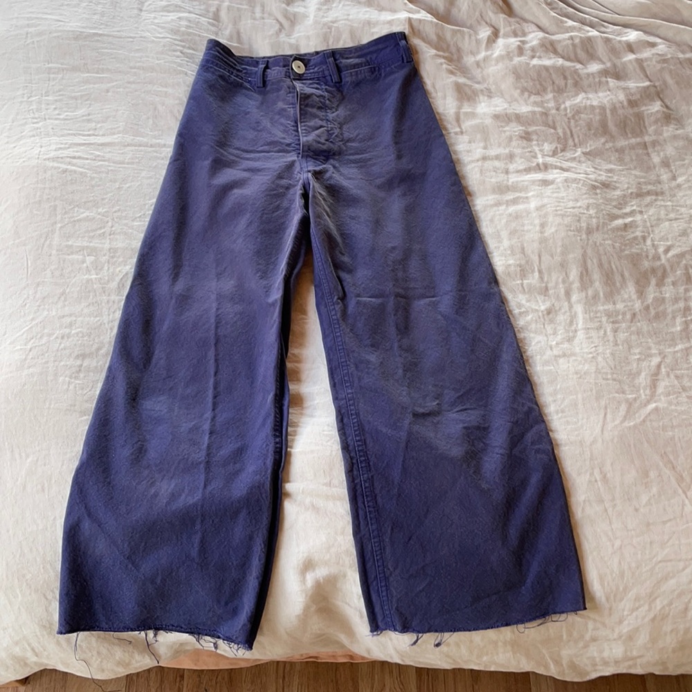 Jesse Kamm Wide Leg Pants in Navy Blue